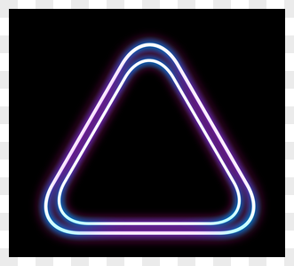三角形彩色霓虹灯框架图片