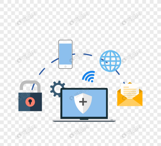 电脑网络安全安全锁网络信息安全图片