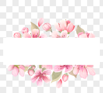 春季粉色桃花分支边框元素图片