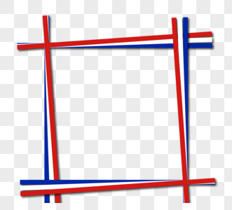 蓝色白色红色重叠三层方形框架高清图片