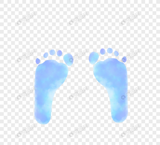 蓝色婴儿脚印图片
