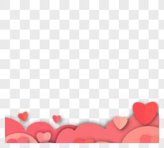 粉色剪纸情人节爱情边框psd格式图片