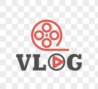 vlog电影简单创意设计徽标高清图片