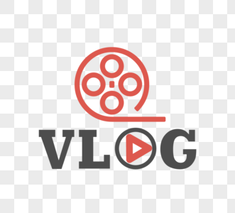 vlog电影简单创意设计徽标图片