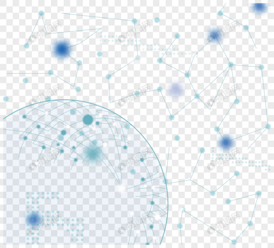 蓝色网络数据地球图片