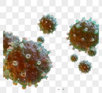 3d立体冠状病毒元素图片