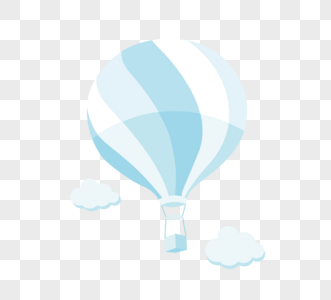 简洁风格浅蓝色热气球图片