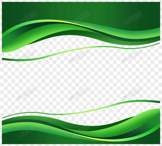 动感起伏波浪形线条绿色装饰图片