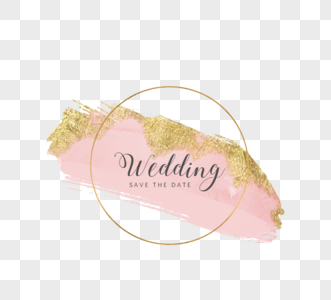 圆形粉红色画笔婚礼徽标徽标设计模板图片