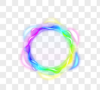 彩虹色环抽象光效果图片素材