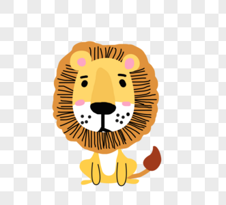 黄色可爱卡通动物狮子狮子王图片