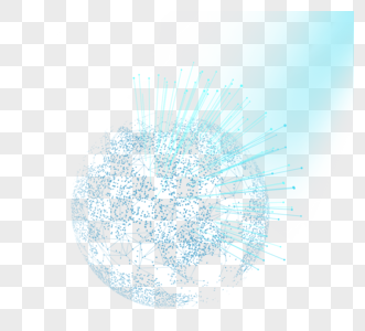 光效粒子蓝色技术地球图片