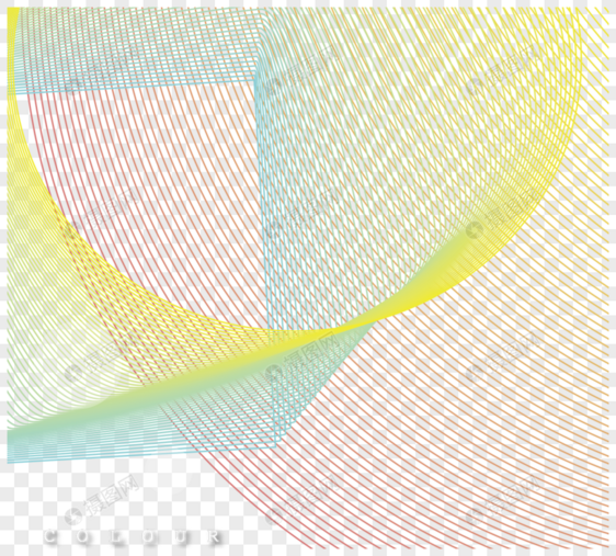 不规则彩色叠加渐变线条元素图片