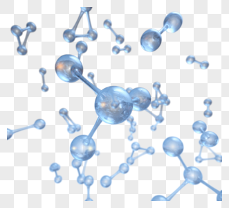 蓝色分子3d元素高清图片