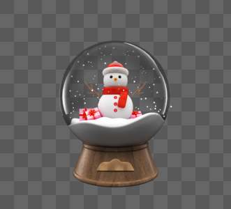 圣诞雪人水晶球雪球音乐盒模型图片