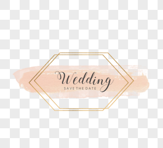 几何粉红色画笔婚礼徽标徽标设计模板图片