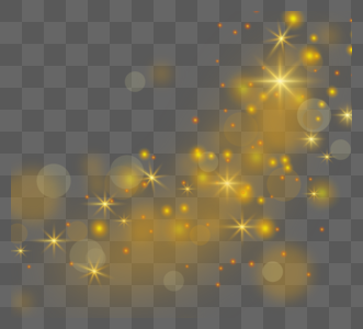 金色星光火焰光效果火花边框高清图片