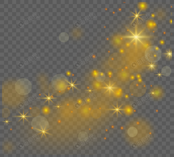 金色星光火焰光效果火花边框图片