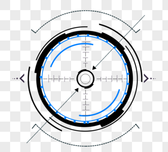 蓝黑色瞄准镜系统元素图片