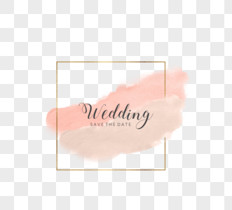 粉色浪漫笔刷婚礼logo高清图片