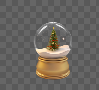 圣诞树水晶球音乐盒模型图片