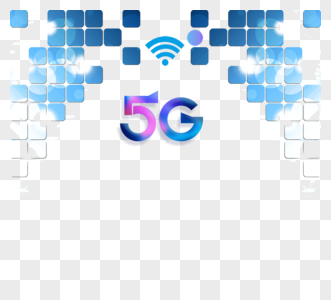 炫蓝5G互联网技术元素图片