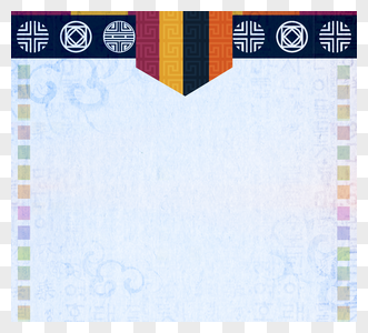 韩国蓝色传统纸花图片