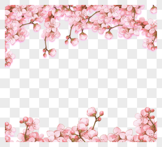 粉色手绘美丽樱花高清图片