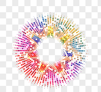 彩色放射状波点迪斯科圆形框架图片