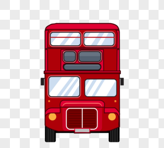 伦敦矢量双层正面红色巴士图片