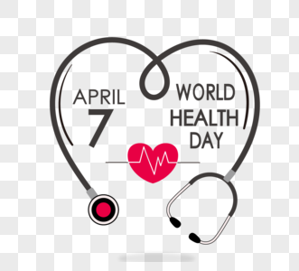 黑色简约世界卫生日听诊器徽标图片