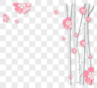 粉色花朵剪纸设计图片