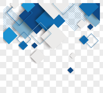 蓝色实心几何方形商务边框高清图片