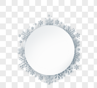 欧式雪花圆形边框图片