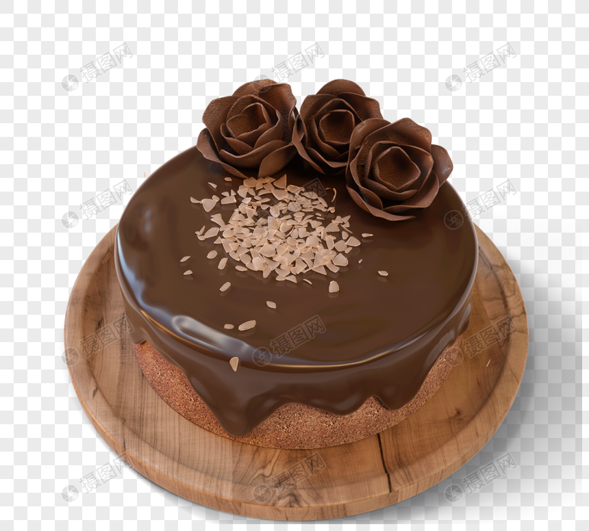 巧克力生日蛋糕3d元素图片