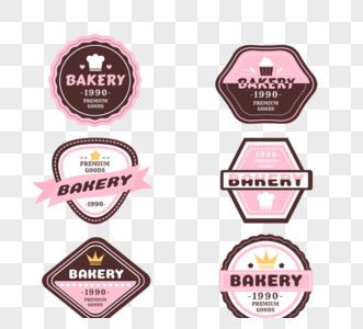 烘焙店粉色可爱徽标图片素材