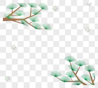 韩国传统花纹松树图片