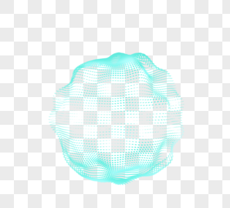 球体音波三维立体青色波纹起伏元素高清图片