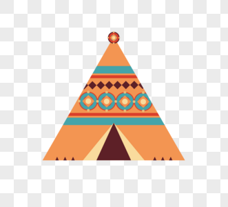 印第安橙色波西米亚风格帐篷高清图片