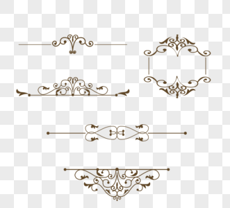 简约欧式装饰花边设计素材图片