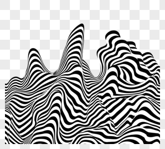黑白条纹抽象山峰立体波浪图片
