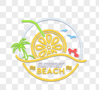 夏季霓虹灯柠檬标志图片