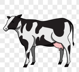 卡通手绘奶牛图片