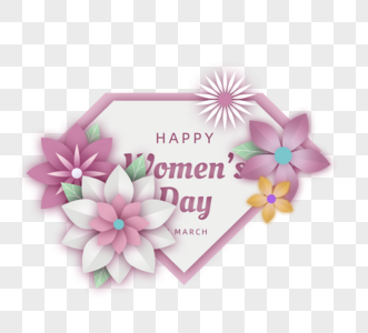 粉色节日几何妇女节卡片图片