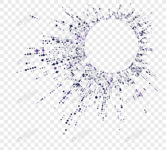 紫色科技波点辐射边框图片