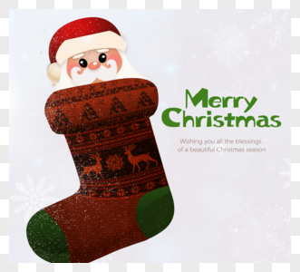 复古纹理圣诞袜圣诞节装饰图片
