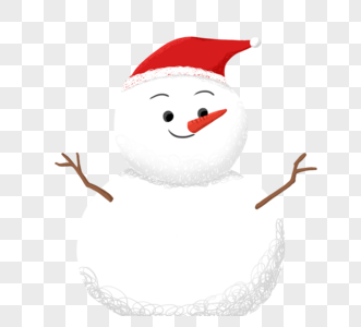 一个戴着红色圣诞帽雪人图片