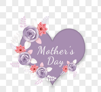 紫色花环围绕母亲节卡片图片