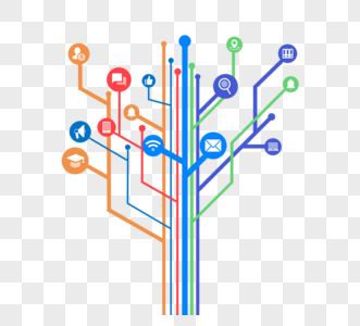 技术创意商务矢量智慧树图片