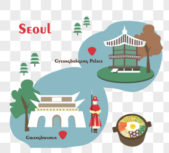 韩国首尔广化门景福宫旅行高清图片